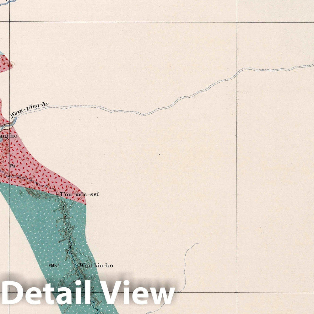 Historic Map : China, Geologic Atlas Map, a-3. Shi-Tsuan-Hien Sheet. 1906 , Vintage Wall Art