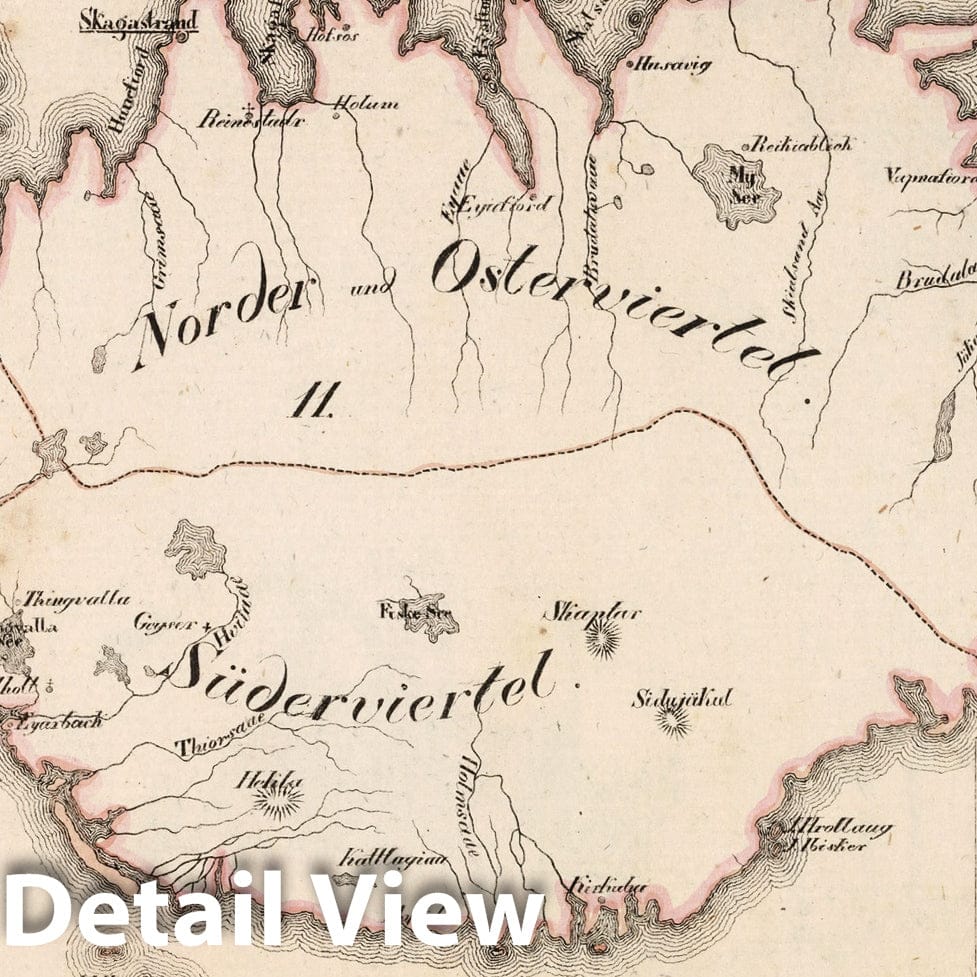 Historic Map : Denmark, Faroe Islands V.1:1-5: V: II: Daenemark: 11. Island und die 12. Faeroer Gruppe 1825 , Vintage Wall Art