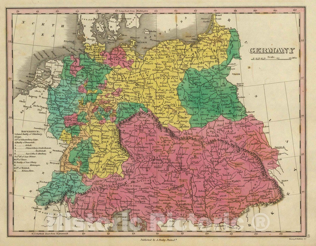 Historic Map : Classical Atlas Map, Germany. 1831 - Vintage Wall Art