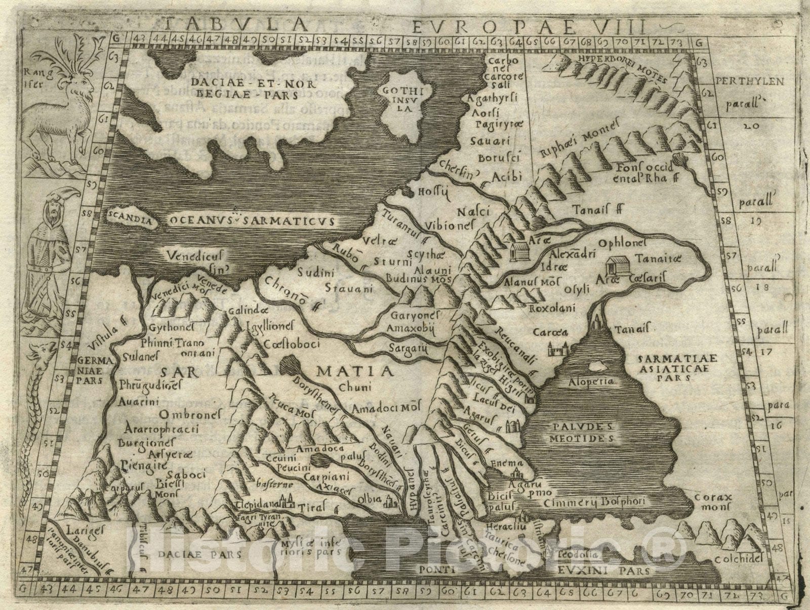 Historic Map : Europe, EasternTabula Europae VIII 1548 , Vintage Wall Art