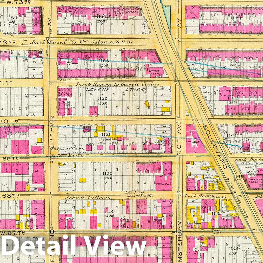 Historic Map : Manhattan Fire Insurance City Atlas Map, Pl. 25: ward 22. 1891 - Vintage Wall Art