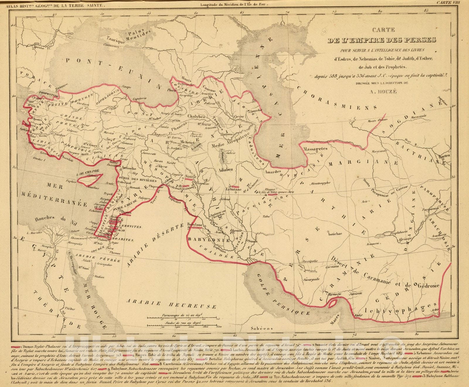 Historic Map : Iran; Turkey, Middle EastL'Empire des Perses. 1844 , Vintage Wall Art