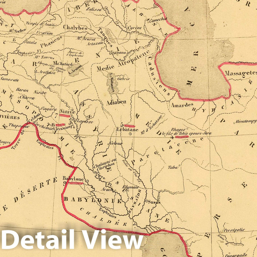 Historic Map : Iran; Turkey, Middle EastL'Empire des Perses. 1844 , Vintage Wall Art