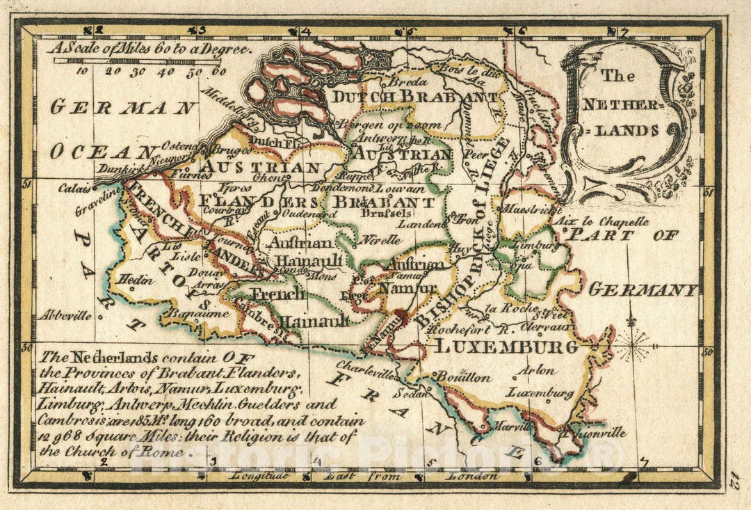 Historic Wall Map : World Atlas Map, Netherlands 1758 - Vintage Wall Art