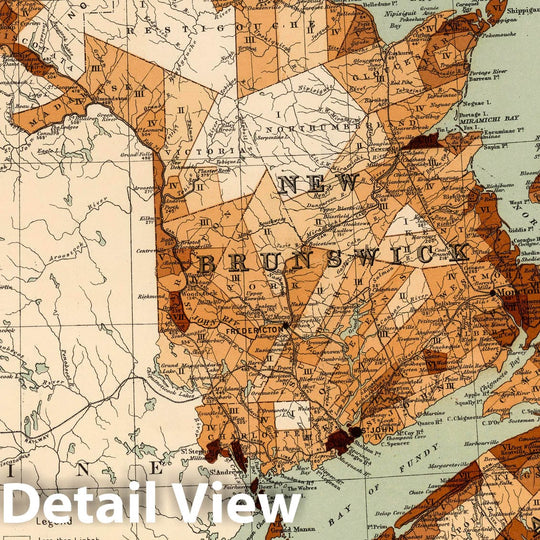 Historic Map : No. 27, Density of population, 1901; Maritime Provinces and Quebec 1906 - Vintage Wall Art