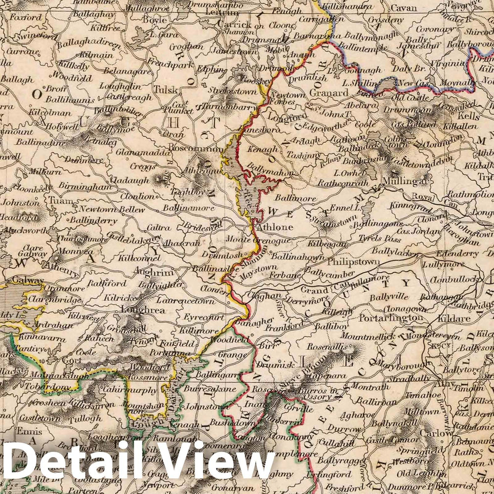 Historic Map : World Atlas Map, Ireland. 1841 - Vintage Wall Art