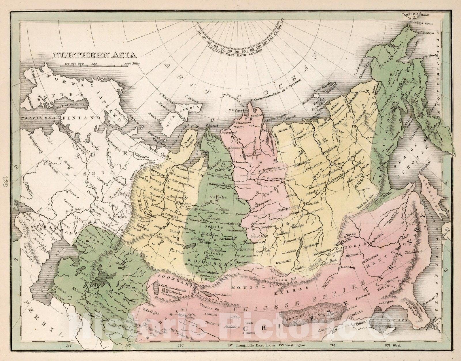 Historic Map : World Atlas Map, Northeast Asia 1838 - Vintage Wall Art