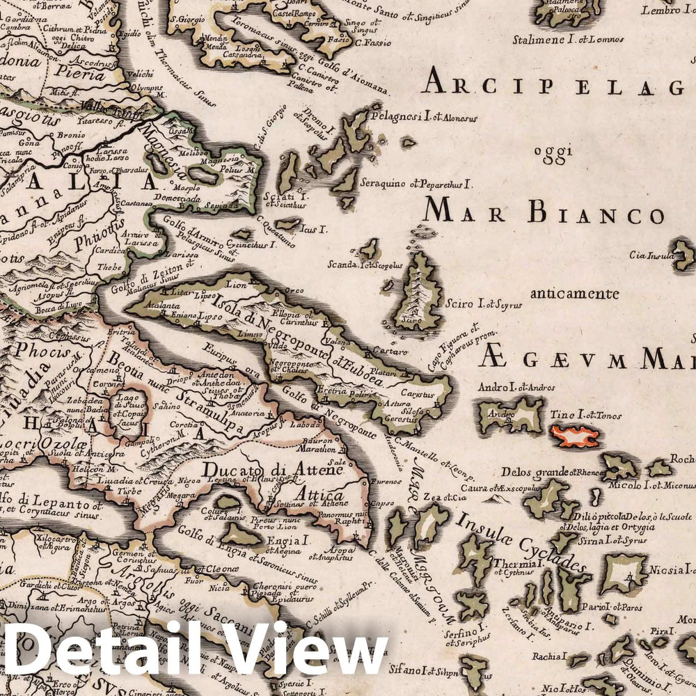 Historic Map : Greece, , EuropeLa Grecia Universale Antica paragonata 1683 , Vintage Wall Art