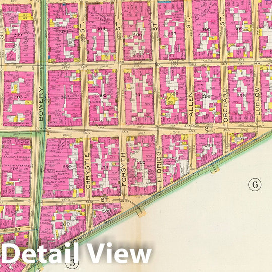 Historic Map : Manhattan Fire Insurance City Atlas Map, Pl. 5: wards 6, 10, 13-14. 1891 - Vintage Wall Art