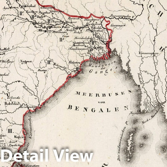 Historic Map : India, East Indies V.3:11-15:XV. Britisches Reich. Das Britische Asien 1830 , Vintage Wall Art