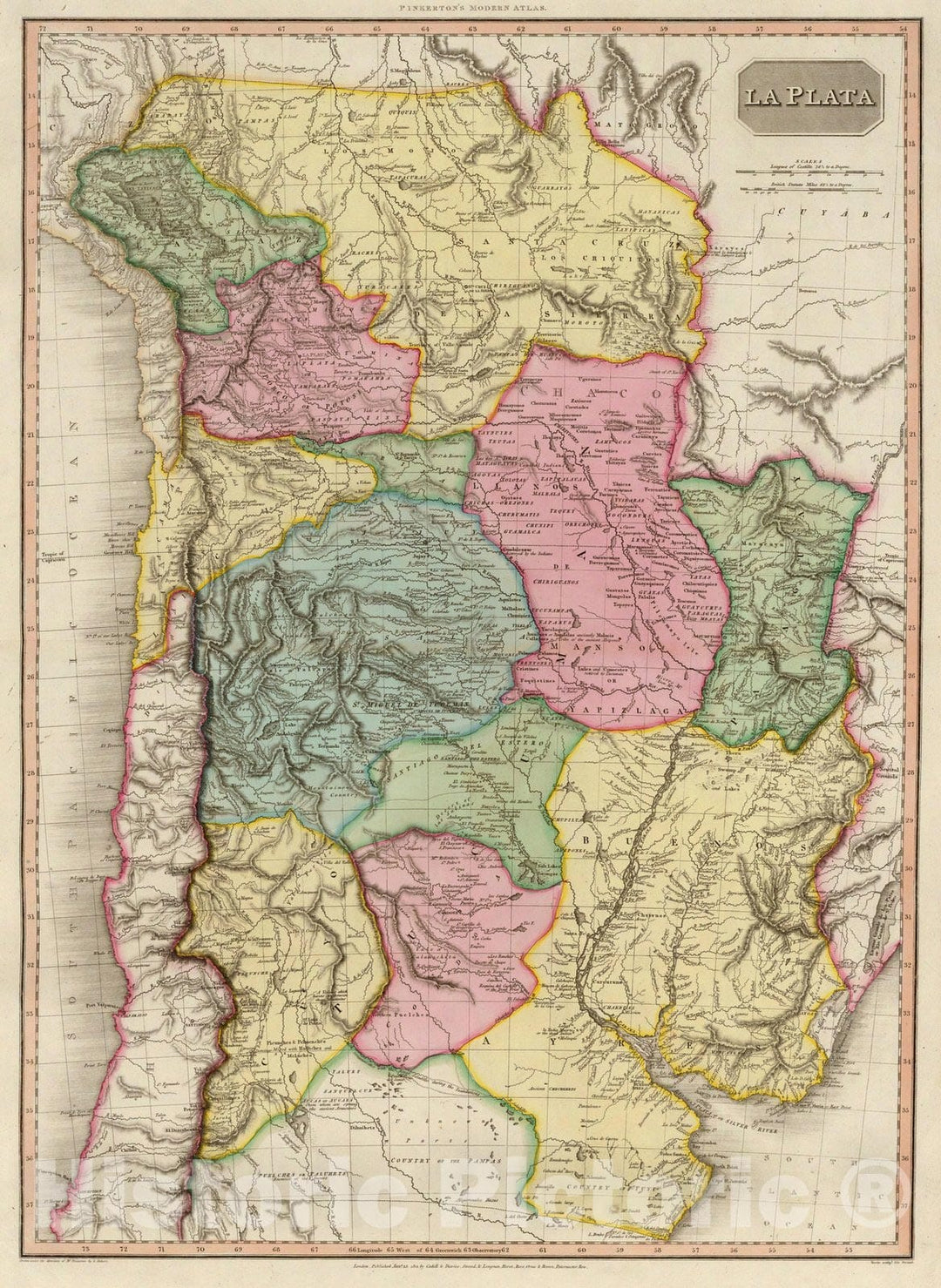 Historic Map : Argentina; Chile, , South AmericaLa Plata. 1812 , Vintage Wall Art