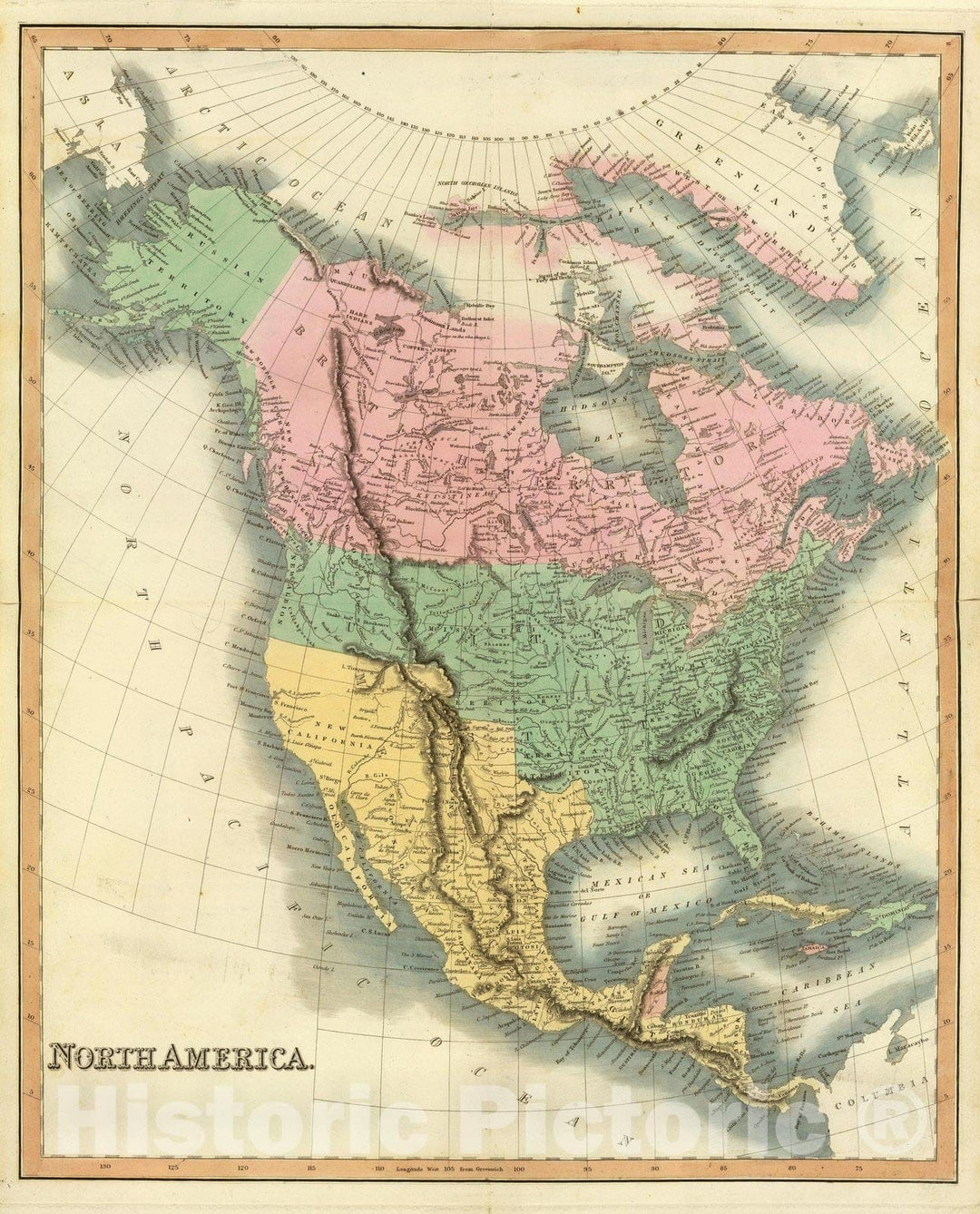 Historic Map : North America. 1832 - Vintage Wall Art