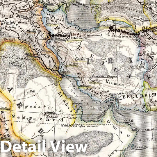 Historic Map : Middle East30. Vorder-Asien und das Land des Nil. Western Asia and the Land of the Nile. 1872 , Vintage Wall Art