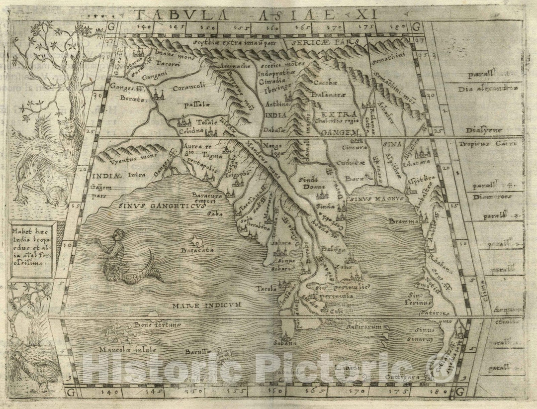 Historic Map : India, Southeast AsiaTabula Asiae XI 1548 , Vintage Wall Art