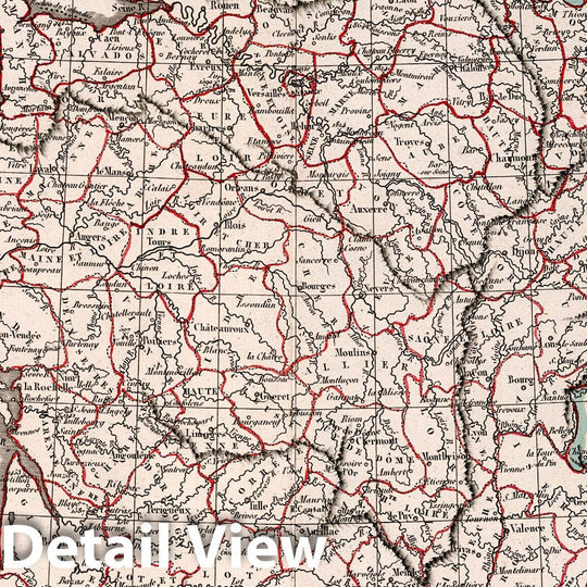 Historic Map : France,Royaume de France Divise en 86 Departmens 1825. 1826 , Vintage Wall Art