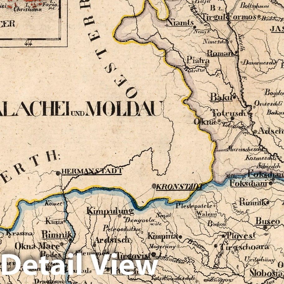 Historic Map : Turkey, Ottoman Empire V.1:1-5: II: Turkei. VI. Lehnfurstenth: Walachei und Moldau. Ejalet Kirid order Kandia 1825 , Vintage Wall Art