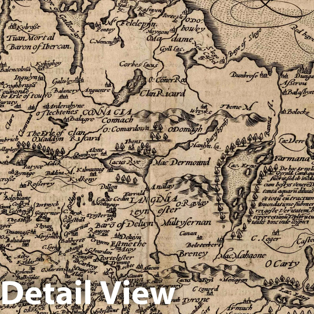 Historic Map : Ireland,54. Hiberniae .Eryn descriptio. 1600 , Vintage Wall Art