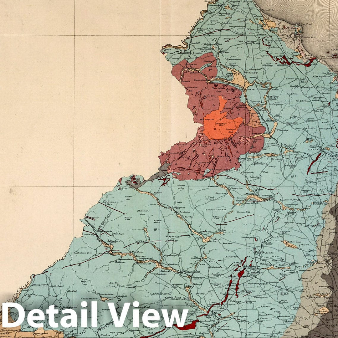 Historic Map : Geologic Atlas Map, Sheet 2. Ordnance Survey of England and Wales. 1891 - Vintage Wall Art