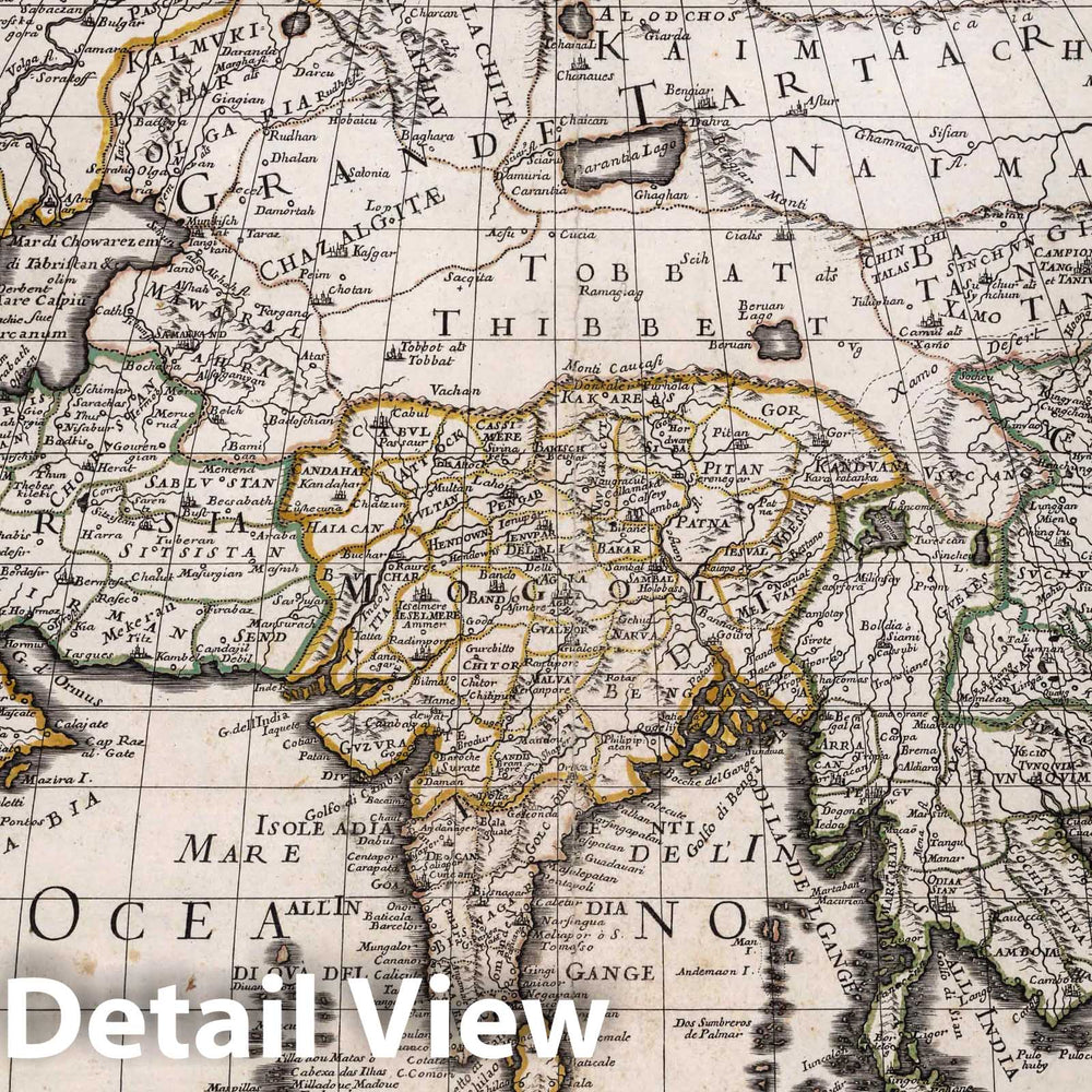 Historic Map : L' Asia, 1692, Vintage Wall Decor