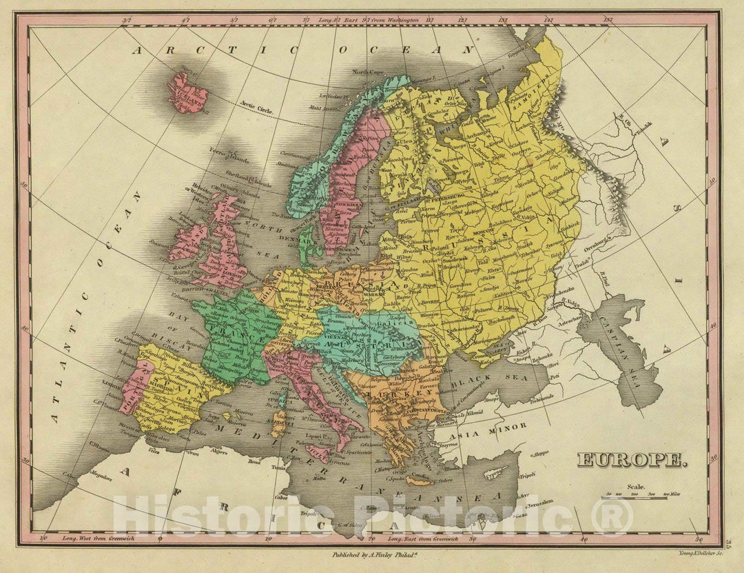 Historic Map : Classical Atlas Map, Europe. 1831 - Vintage Wall Art