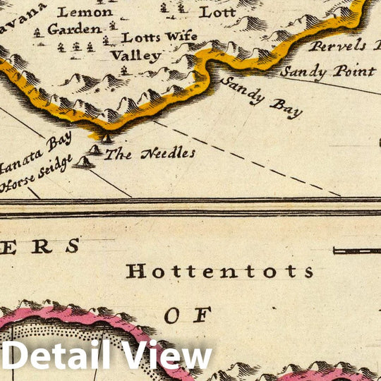 Historic Map : South Africa, Saint HelenaSt. Helena; Bay of Agoa de Saldanha. 1736 , Vintage Wall Art