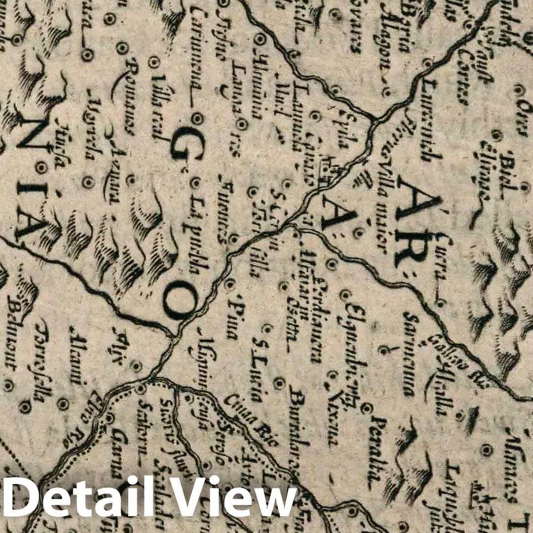 Historic Map : World Atlas Map, Aragon and Catalonia. Aragonia et Catalonia 1637 - Vintage Wall Art