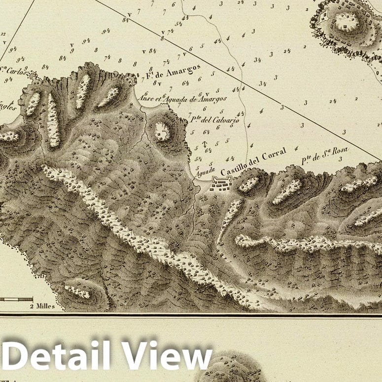 Historic Map : Chile, Juan Fernandez Islands Chart Map, Baldivia, Sn. Juan Bautista, Rade de. 1821 , Vintage Wall Art