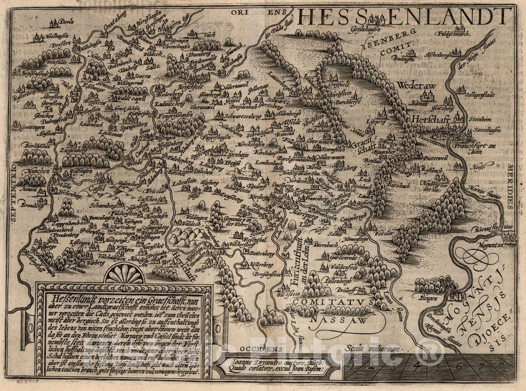 Historic Map : Germany,31. Hessenlandt. 1600 , Vintage Wall Art