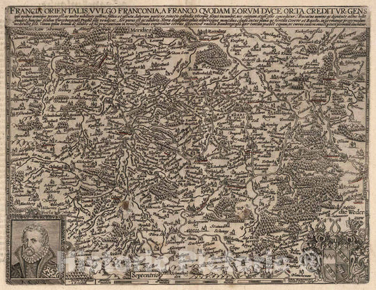 Historic Map : Germany,22. Francia Orientalis, vulgo Franconia. 1600 , Vintage Wall Art