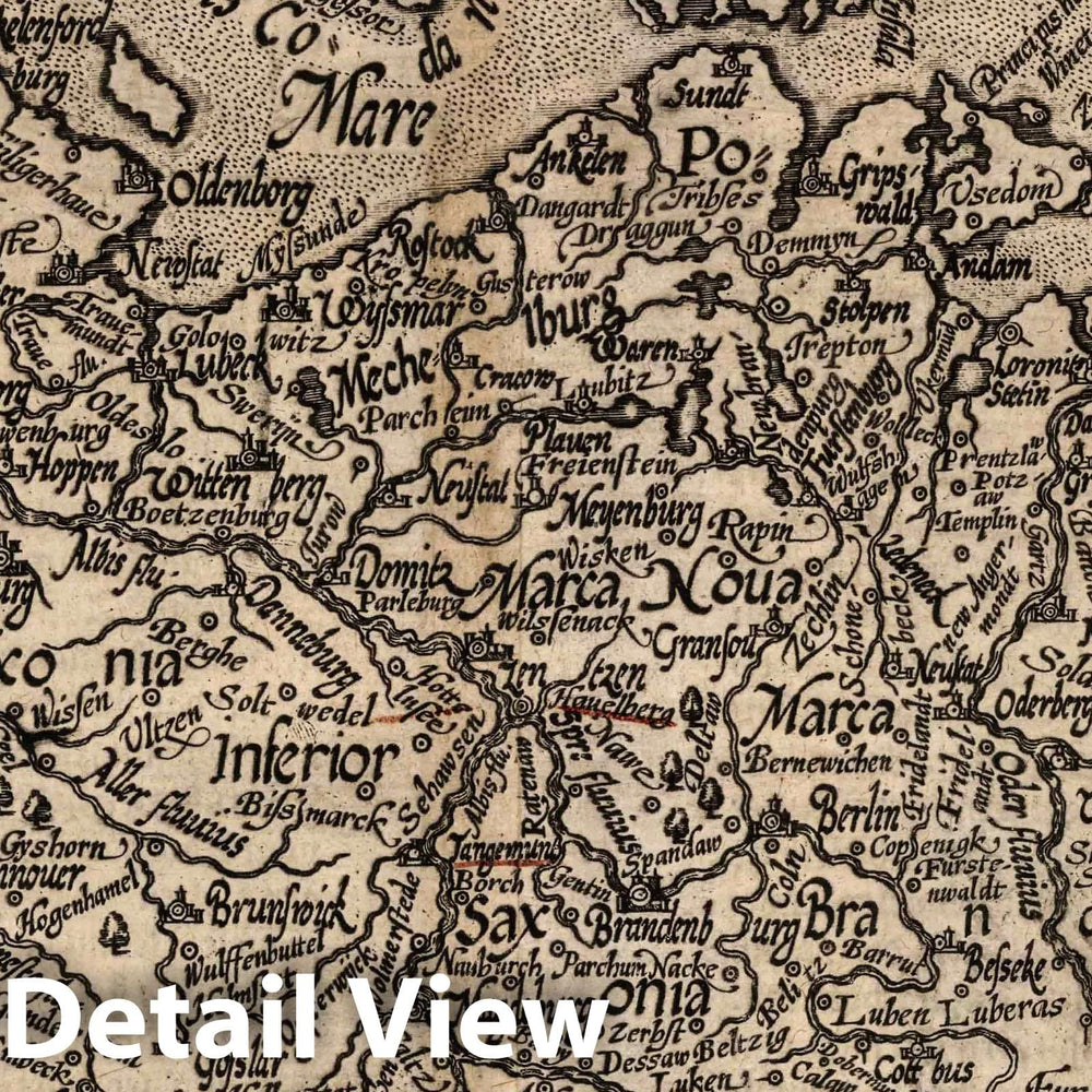 Historic Map : Germany, Saxony , Germany19. Saxonum regionus delineato. 1600 , Vintage Wall Art