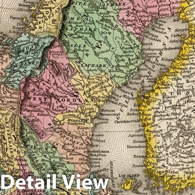 Historic Map : World Atlas Map, Sweden & Norway. 1836 - Vintage Wall Art