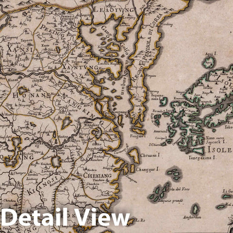 Historic Map : China, , AsiaIl regno della China detto presentemente Catay, e Mangin 1692 , Vintage Wall Art