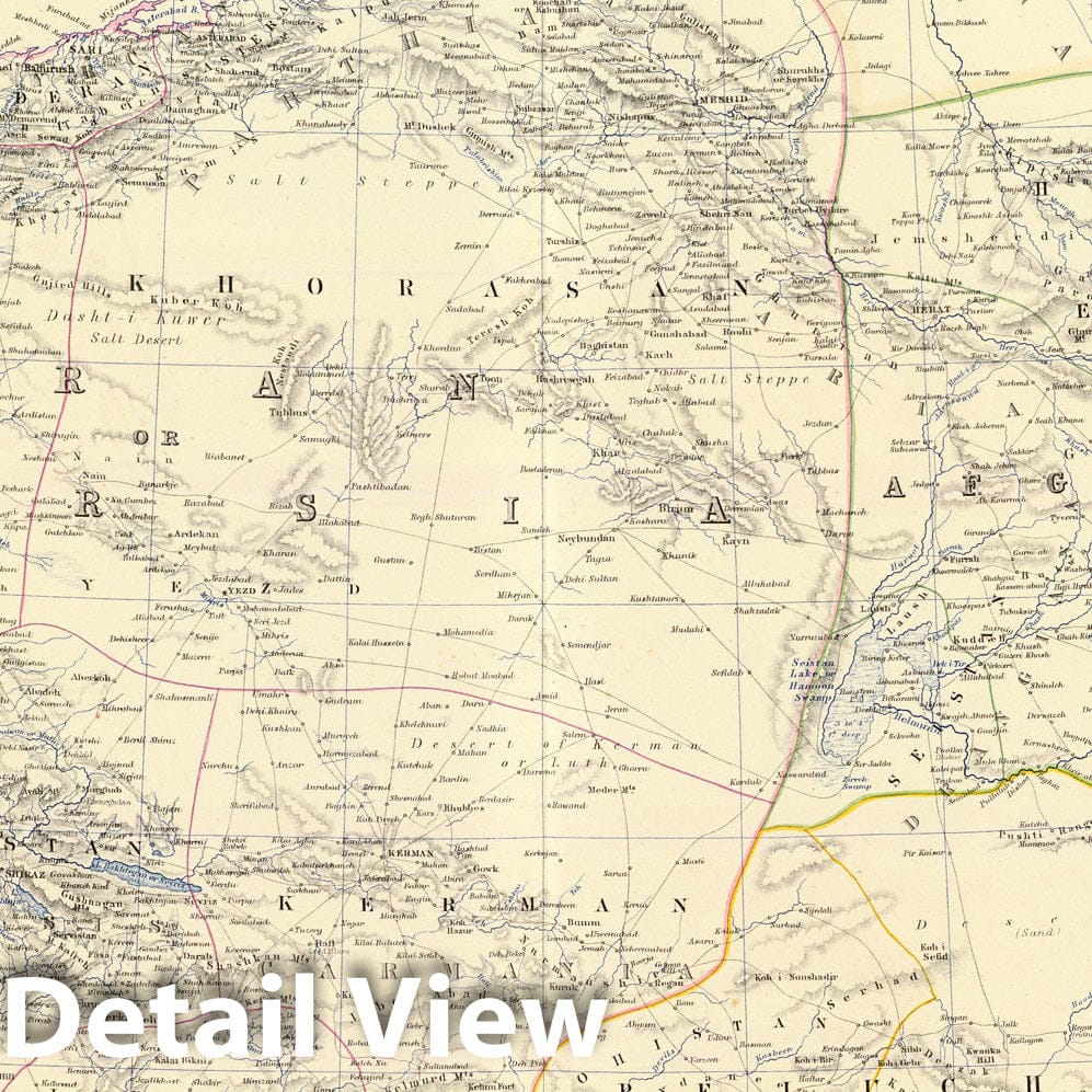 Historic Map : Afghanistan; Iran,Persia, Afghanistan. 1861 , Vintage Wall Art