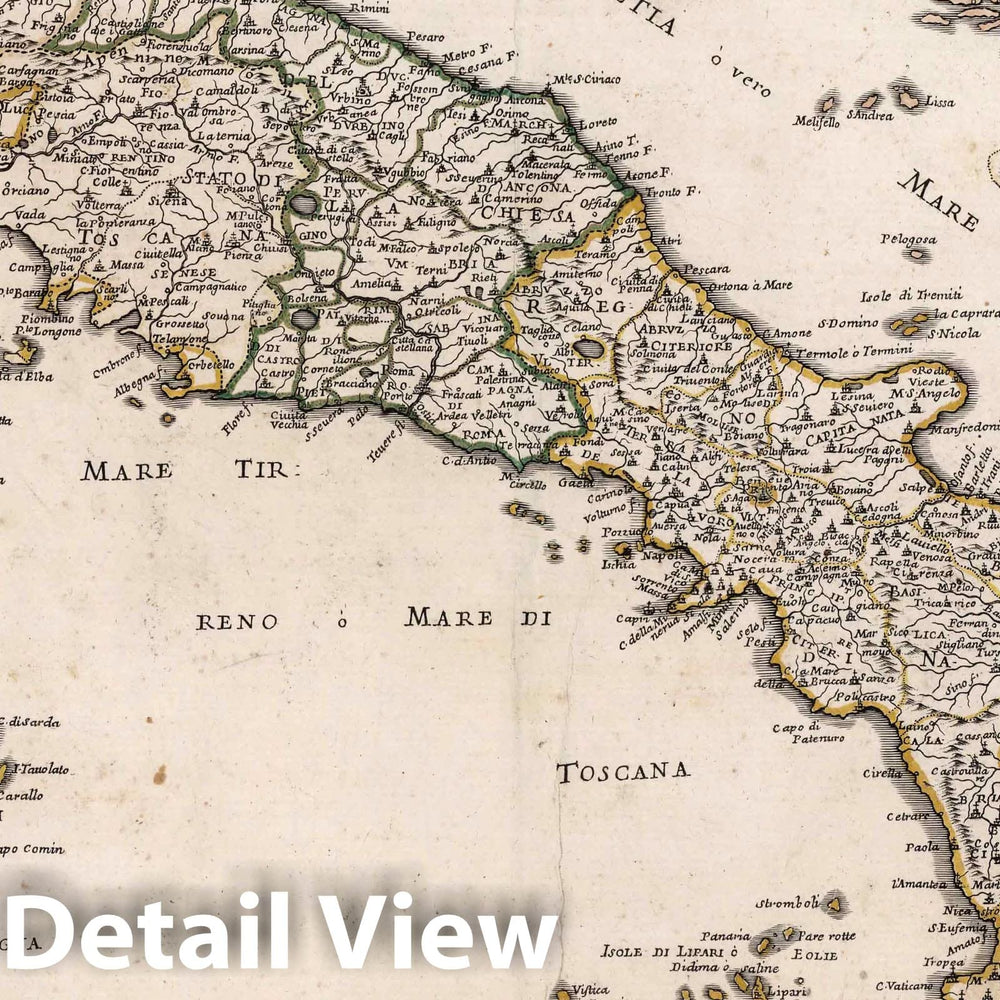 Historic Map : Italy, , EuropeItalia Divisa ne suoi Regni Principati, Ducati et altri Dominii si come al presente si Ritrova 1692 , Vintage Wall Art