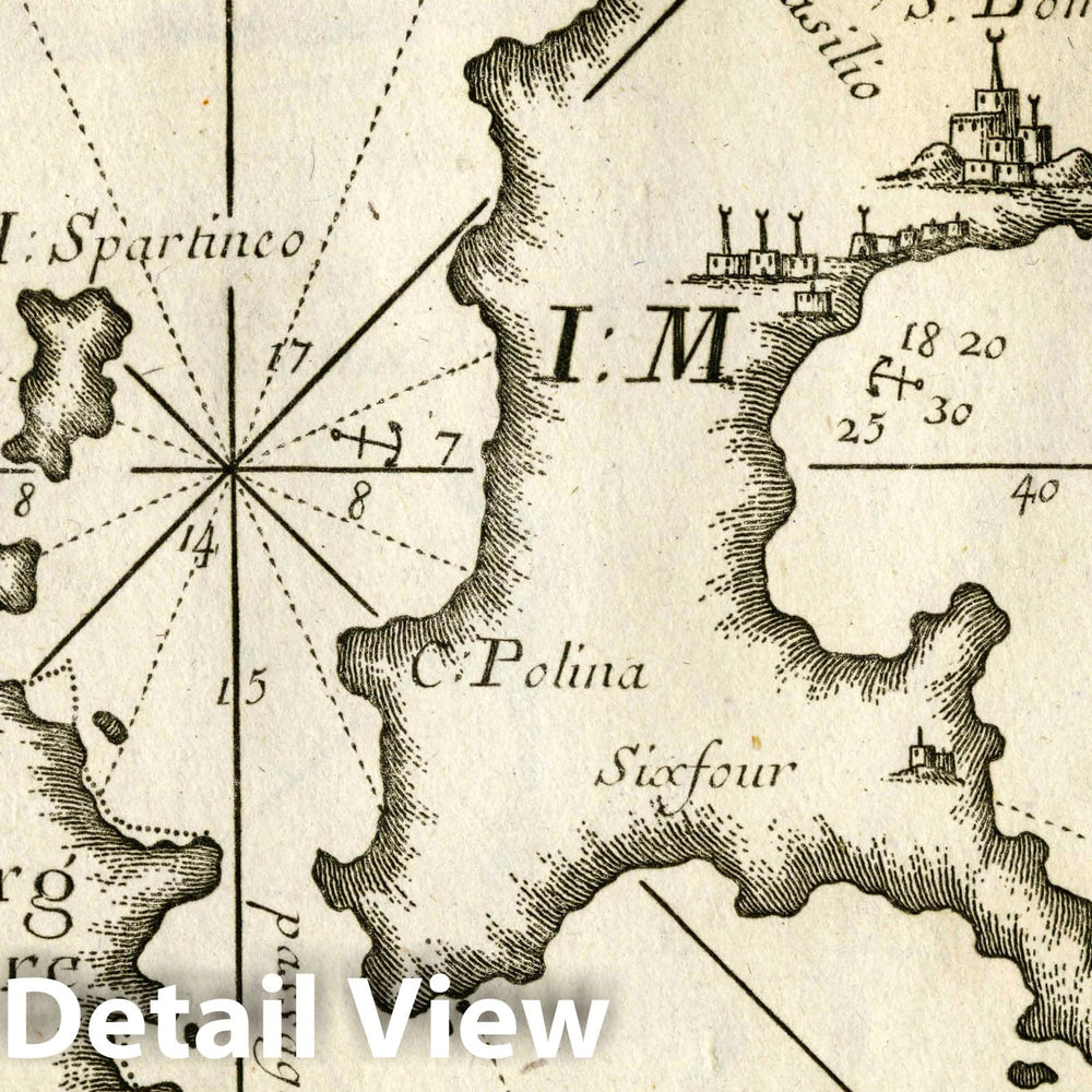 Historic Map : Chart Map, Pl. 86. Milos Island, Greece. 1764 - Vintage Wall Art