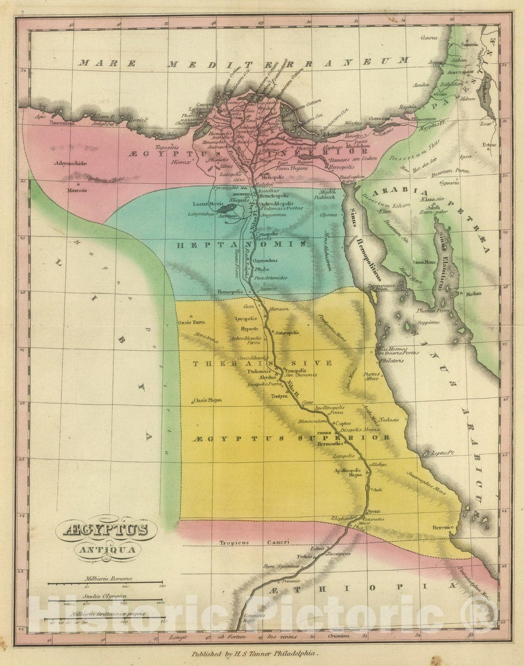 Historic Map : Egypt, Classical Atlas Map, Aegyptus. (1826) 1826 , Vintage Wall Art