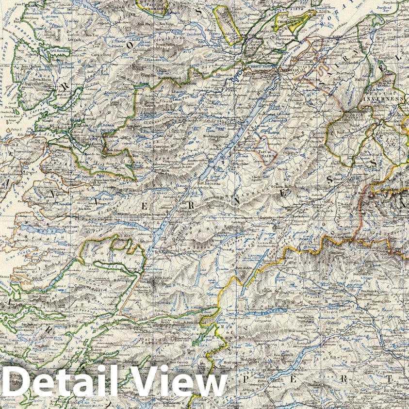 Historic Map : World Atlas Map, Composite: Scotland. 1861 - Vintage Wall Art