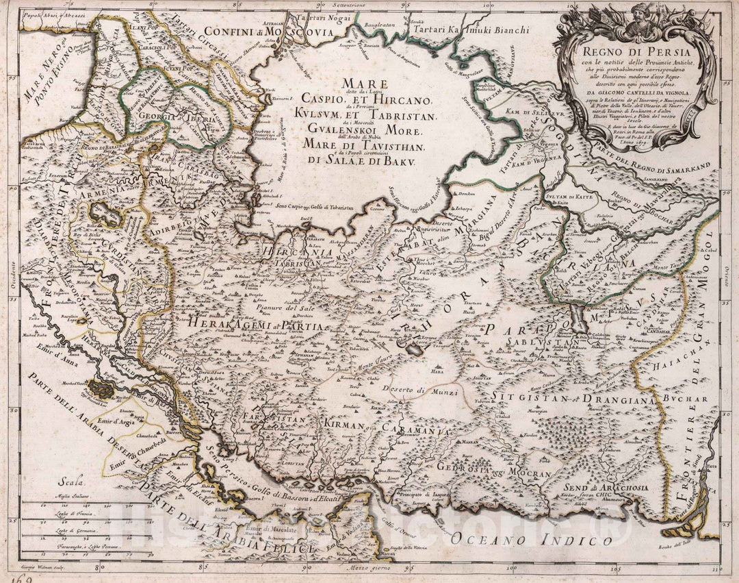 Historic Map : Iran, , AsiaRegno di Persia 1679 , Vintage Wall Art