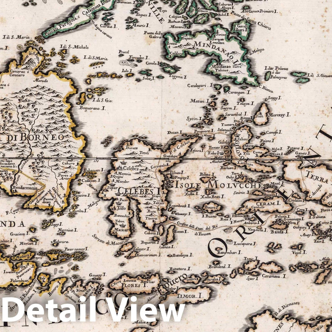 Historic Map : Indonesia, Oceania, AsiaIsole dell' India cioe le Molucche, le Filippine e della Sonda 1683 , Vintage Wall Art