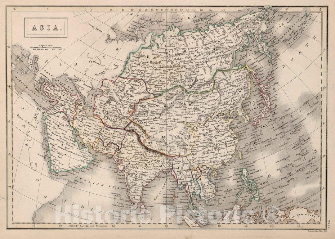 Historic Map : World Atlas Map, Asia. 1841 - Vintage Wall Art