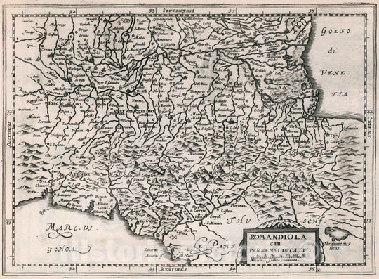 Historic Map : Italy, Lombardy (Italy)Romandiola cum Parmensi ducatu 1636 , Vintage Wall Art