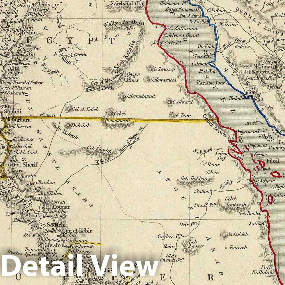 Historic Map : World Atlas Map, Egypt, And Arabia Petraea. 1851 - Vintage Wall Art