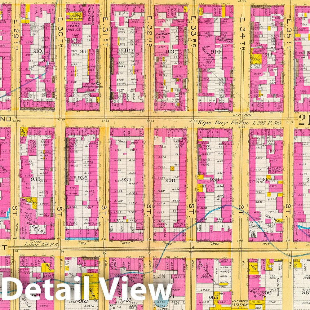 Historic Map : Manhattan Fire Insurance City Atlas Map, Pl. 16: wards 18, 21. 1891 - Vintage Wall Art