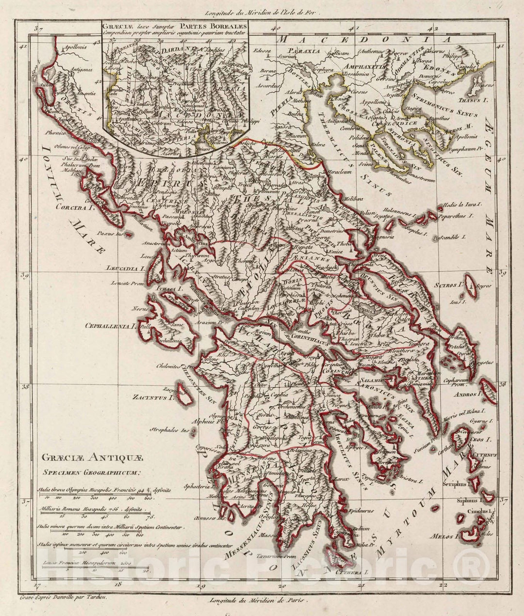 Historic Map : Greece,XLII. Craeclae Antiquae. 1804 , Vintage Wall Art