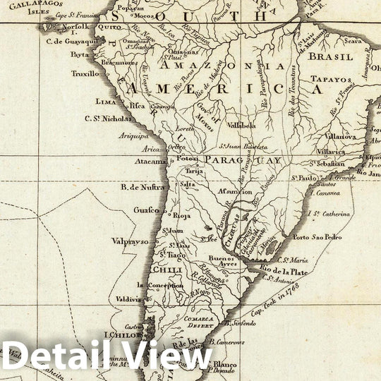 Historic Map : Geography Book, South America and the Adjacent Islands. 1794 - Vintage Wall Art