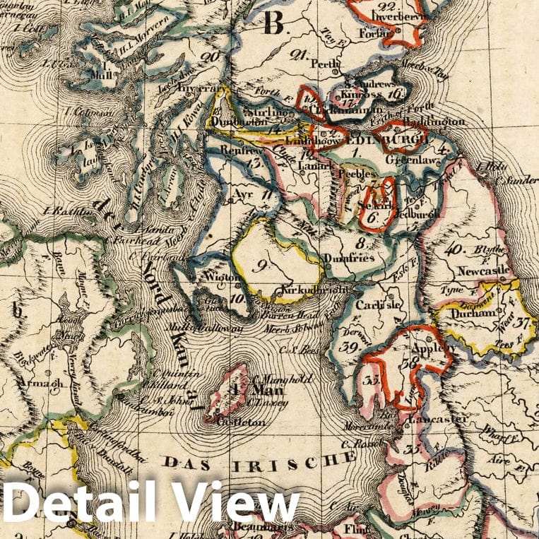 Historic Map : Great Britain, V.3:11-15:XV. Britisches Reich. A. Kon: England. B. Kon: Scotland. C. Kon: Ireland 1830 , Vintage Wall Art