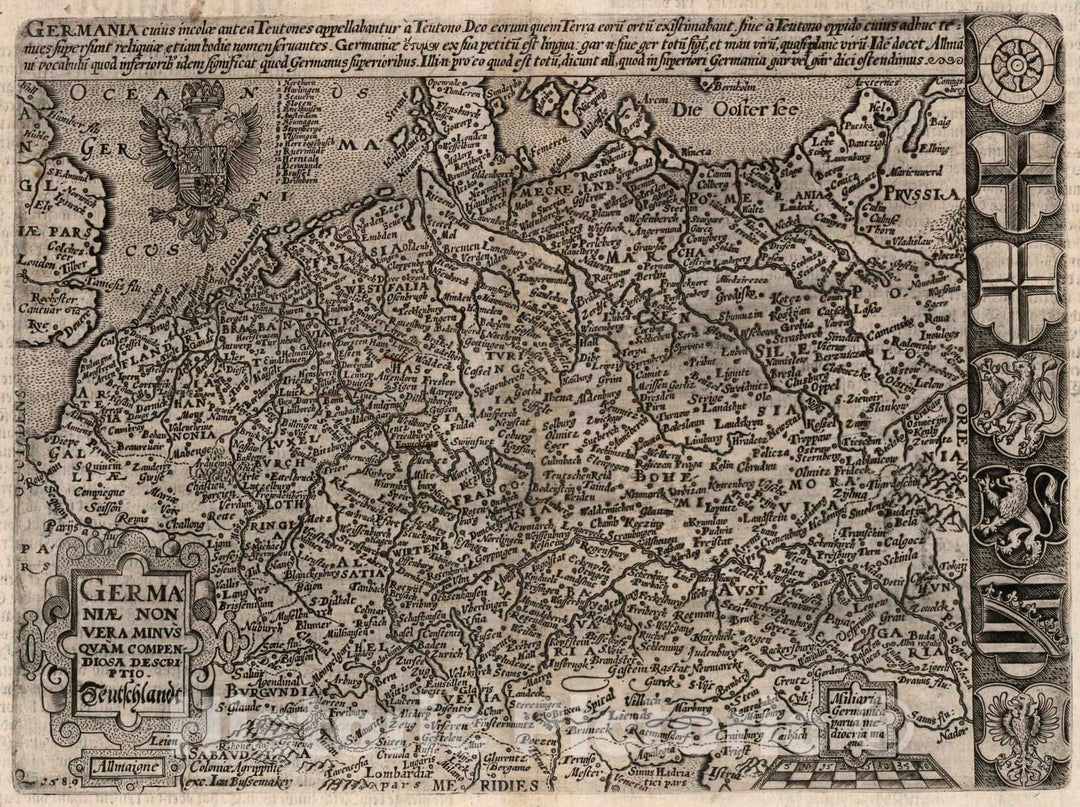 Historic Map : Germany,11. Germania. 1600 , Vintage Wall Art