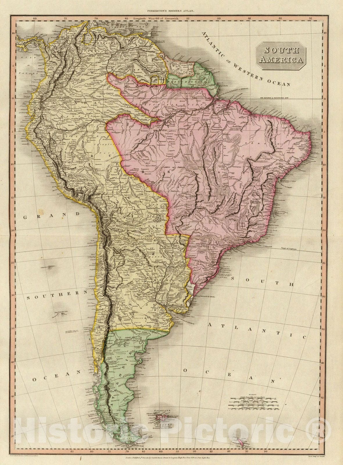 Historic Map : World Atlas Map, South America. 1811 - Vintage Wall Art