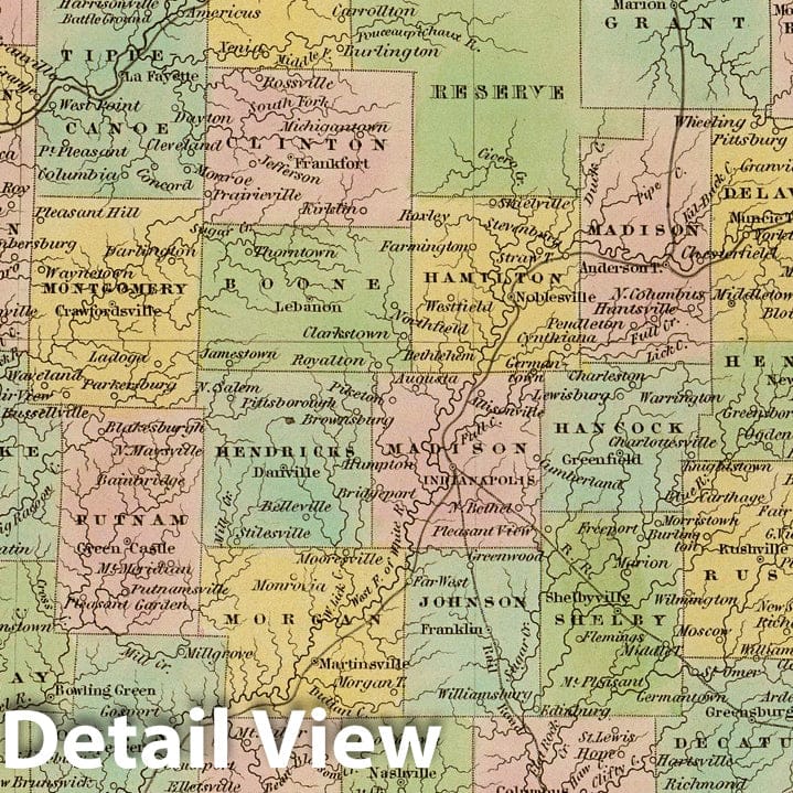 Historic Map : Indiana. 1838 - Vintage Wall Art