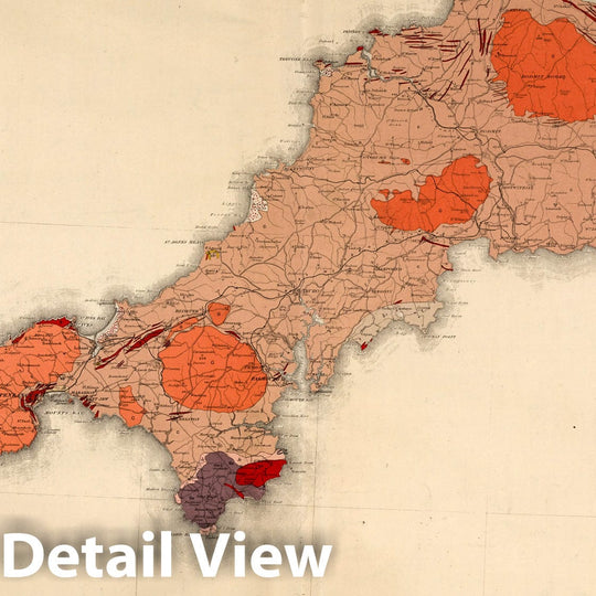 Historic Map : Geologic Atlas Map, Sheet 13. Ordnance Survey of England and Wales. 1891 - Vintage Wall Art